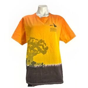 Animal Kingdom Size Large Lion‎ King Tie Dye Silhouette Shirt Orange & Black